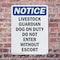 Signmission Livestock Guardian Dog On Duty OSHA Notice Sign, Plastic, 7in W x 10in L, 2PK OS-2PACK-NS-P-710-V-14021 - alternate 6